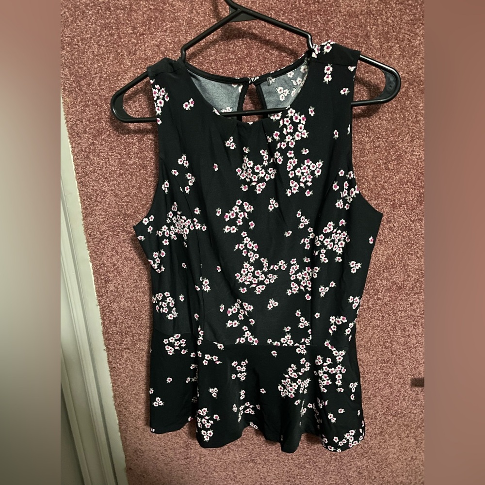 Floral Black Sleeveless Top